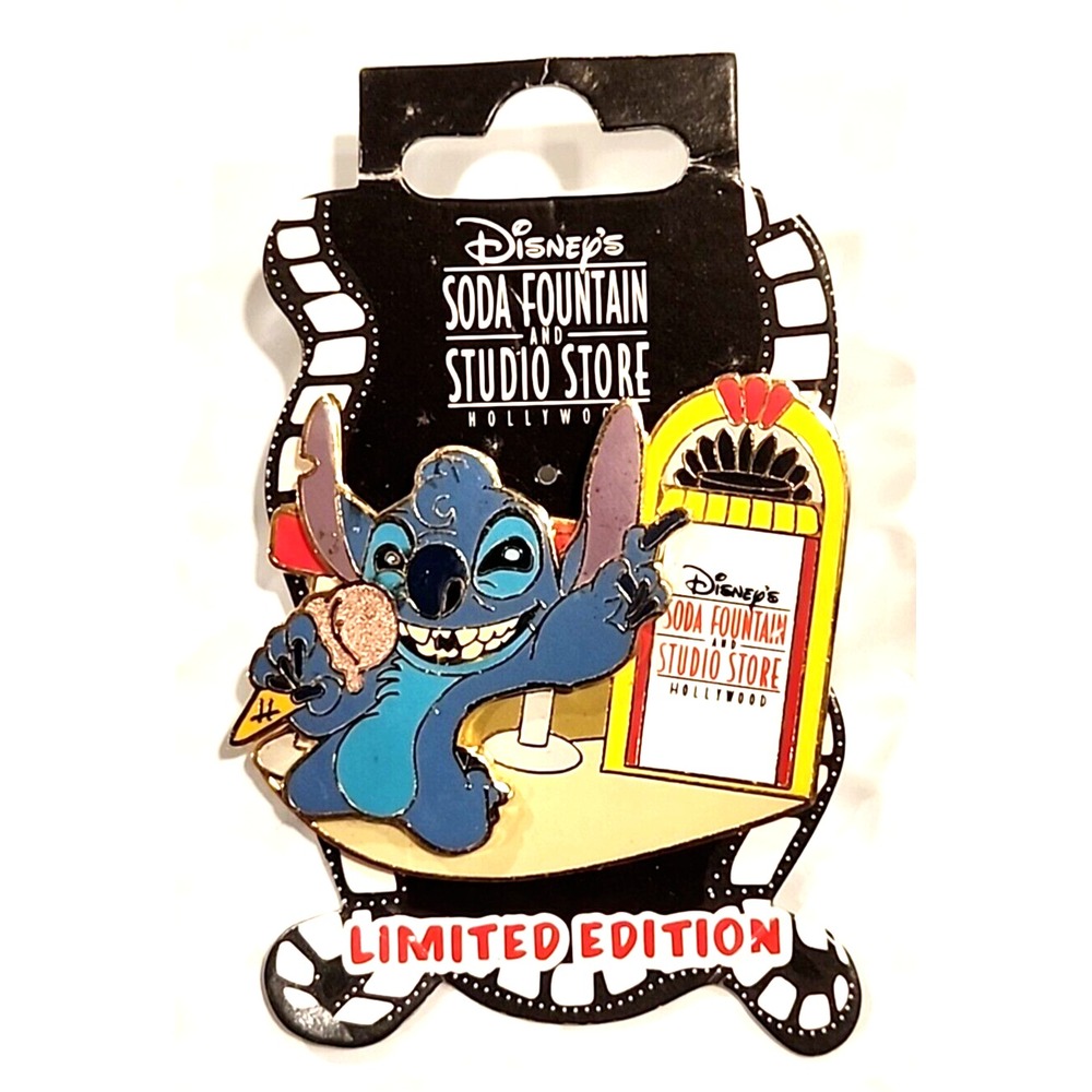 Disney Soda Fountain Stitch Singing Jukebox Ice Cream Pin Limited Edition 300